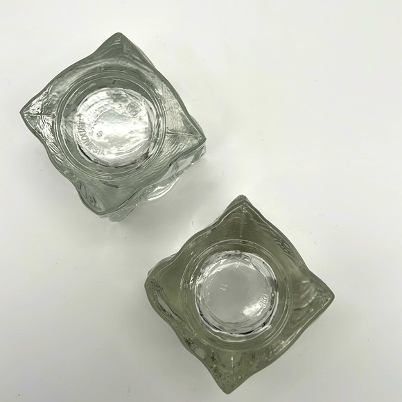 KIG Indonesia Heavy Ice Cube Square Crystal Votive Candle Holders (Set of 2) - Picture 6 of 8